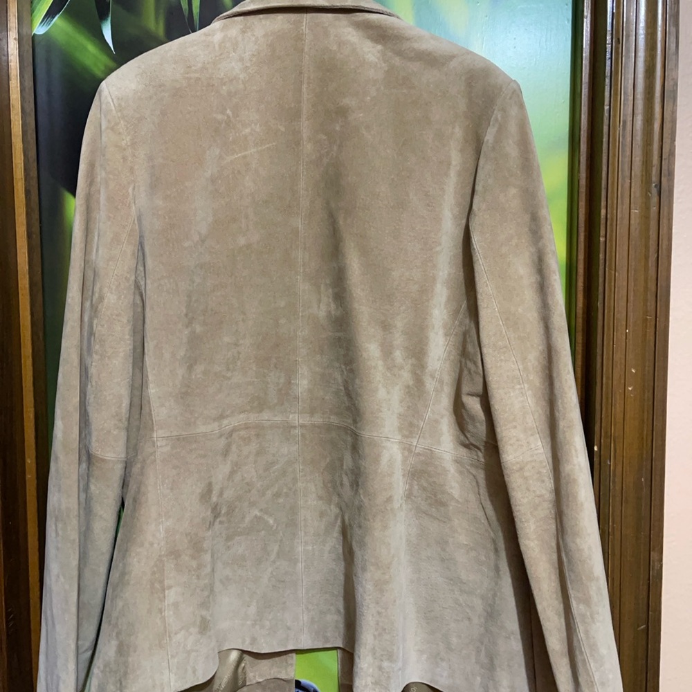 Jones New York Tan Blazer Classic Suede Jacket - Picture 2 of 9